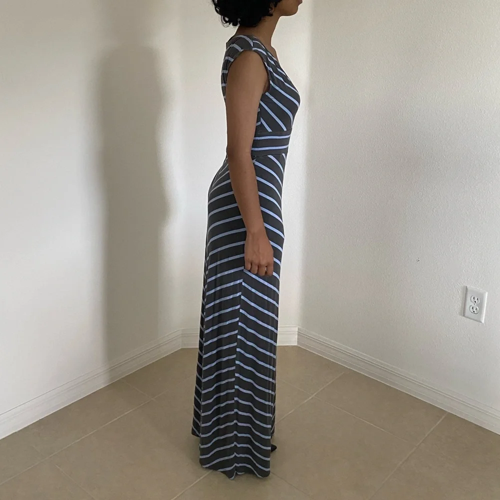 Grey and Blue Maxi Dress, Small - Picture 3 of 6